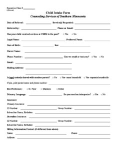 Child Outpatient Therapy/CTSS Referral Intake Form - Counseling ...